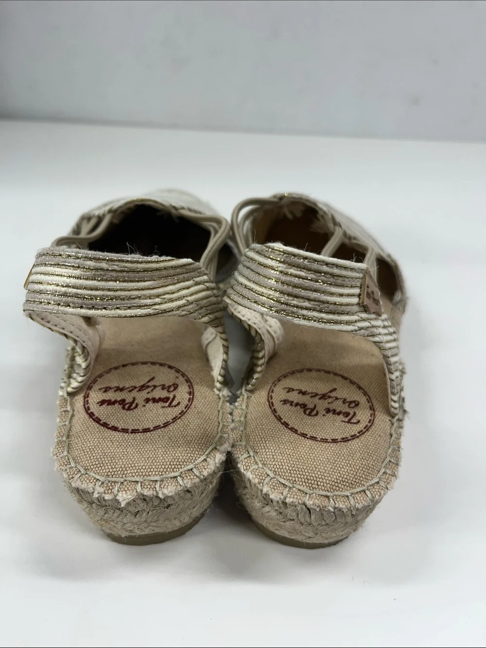 New Toni Pons Espadrilles In Tan/Gold Size EU 37(US 6.5)